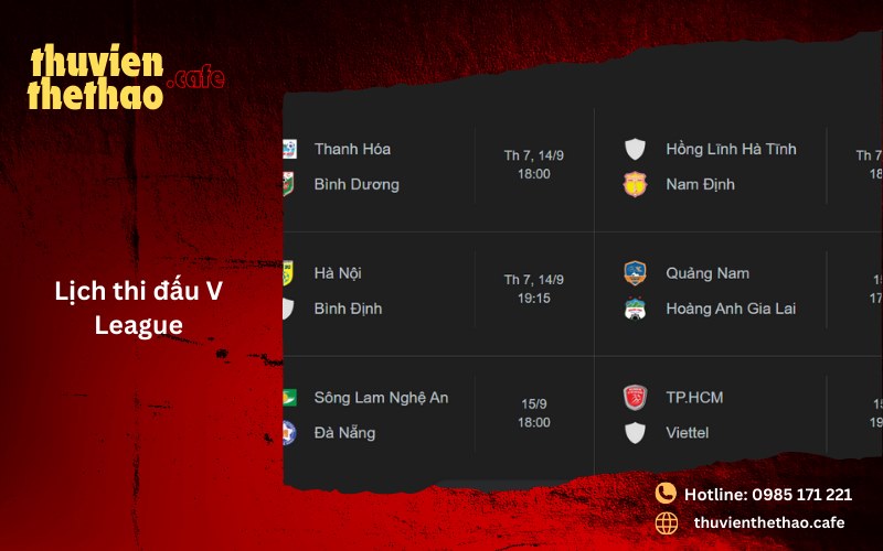 Lịch thi đấu V League